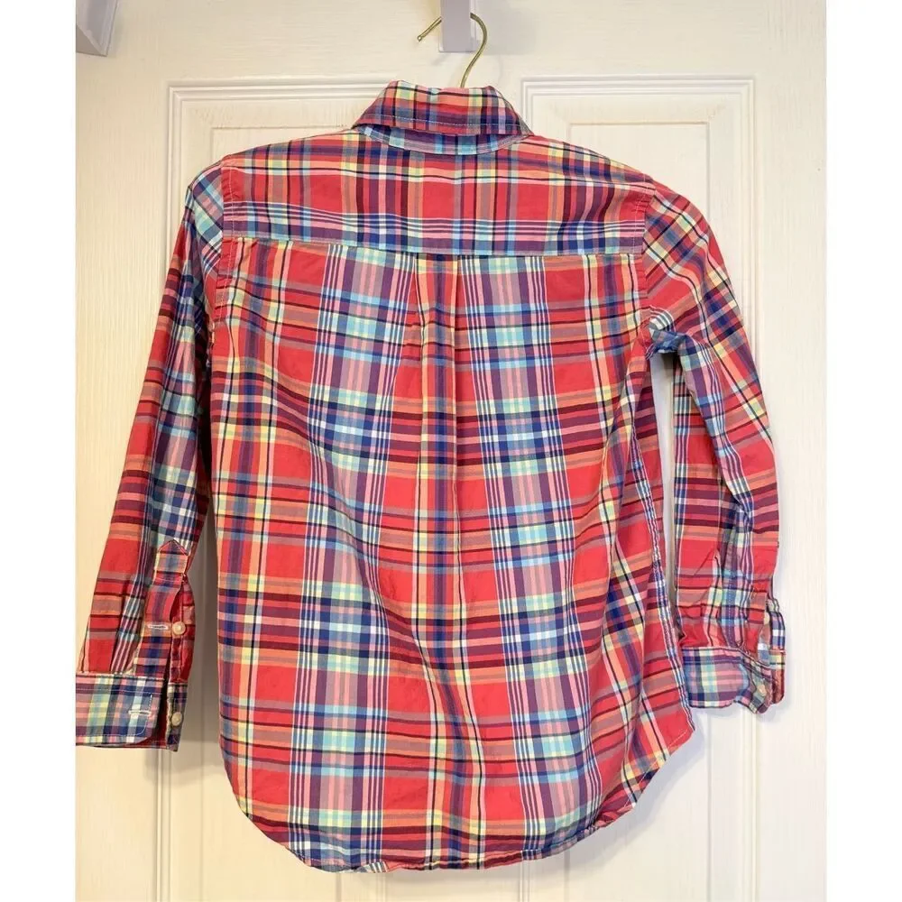 Ralph Lauren Boys Plaid Button Down Shirt Sz. 7. Preppy Classic